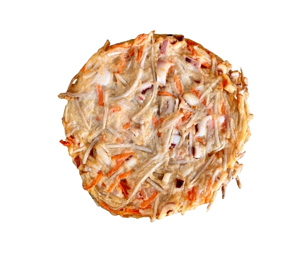 スルメイカとごぼうチヂミ揚